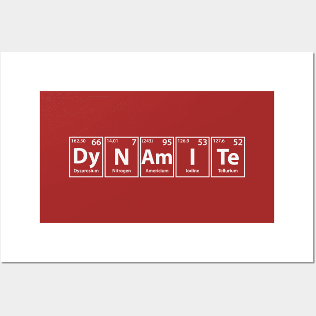 Dynamite (Dy-N-Am-I-Te) Periodic Elements Spelling Wall Art by cerebrands